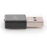 Digitus Adattatore Tiny Wireless 300N USB 2.0 Nero, Con cavo e senza cavo, USB, WLAN, Wi-Fi 4 (802.11n), 300 Mbit/s, Nero