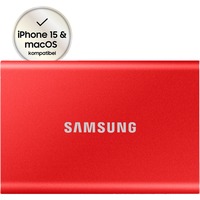 SAMSUNG Portable SSD T7 1000 GB Rosso rosso, 1000 GB, USB tipo-C, 3.2 Gen 2 (3.1 Gen 2), 1050 MB/s, Protezione della password, Rosso