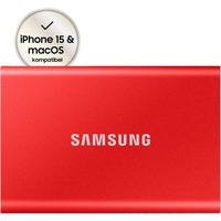 SAMSUNG Portable SSD T7 2000 GB Rosso rosso, 2000 GB, USB tipo-C, 3.2 Gen 2 (3.1 Gen 2), 1050 MB/s, Protezione della password, Rosso