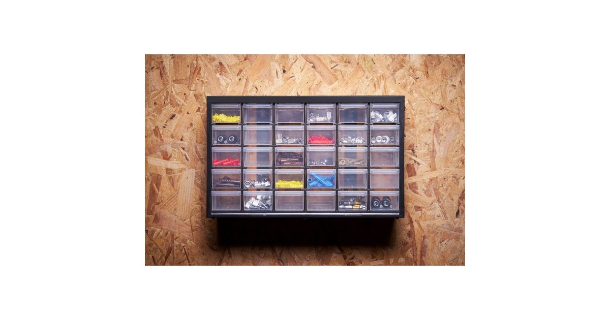 Stanley Cassettiera 30 cassetti piccol Nero/trasparente, Cassetta degli  attrezzi, Plastica, Nero, 365 mm, 153 mm, 222 mm