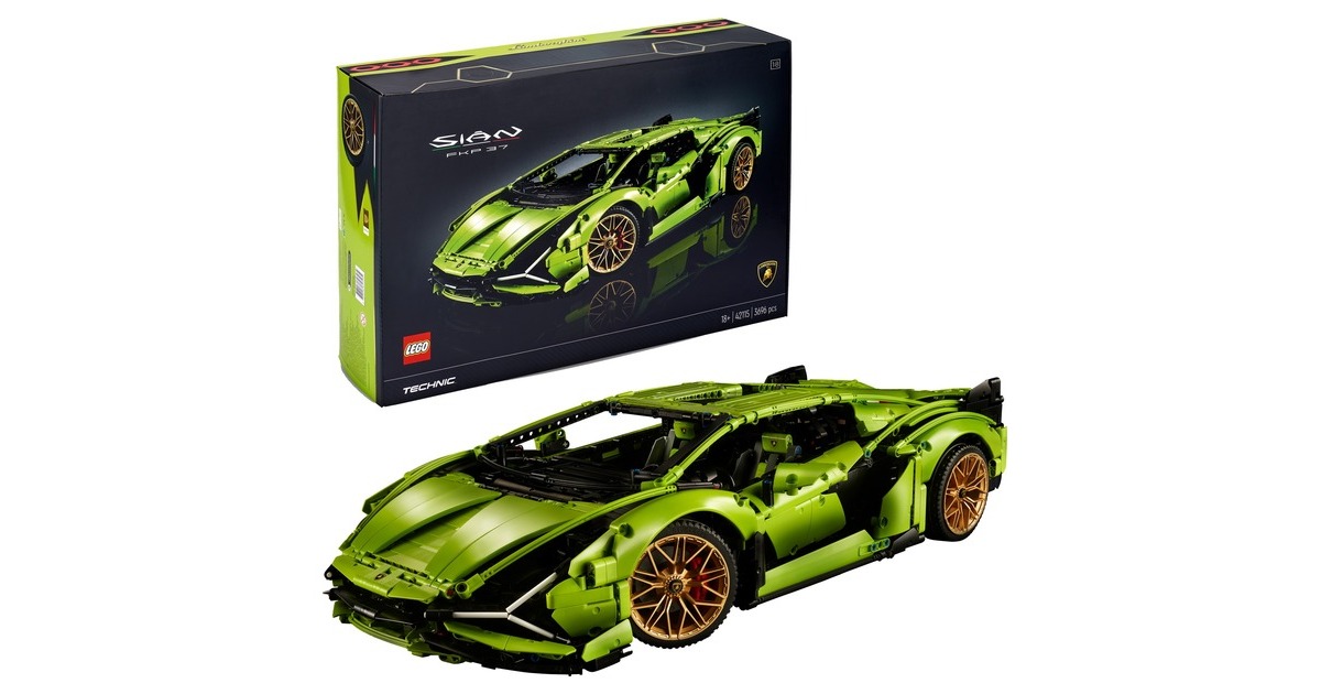 Lego Technic Lamborghini Sián FKP 37 - 42115 verde chiaro, Set da  costruzione, 8 anno/i, Plastica, 457 pz, 6,12 kg