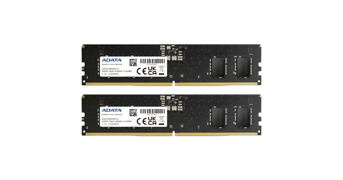 ADATA AD5U48008G-DT memoria 16 GB 2 x 8 GB DDR5 288-pin DIMM Nero