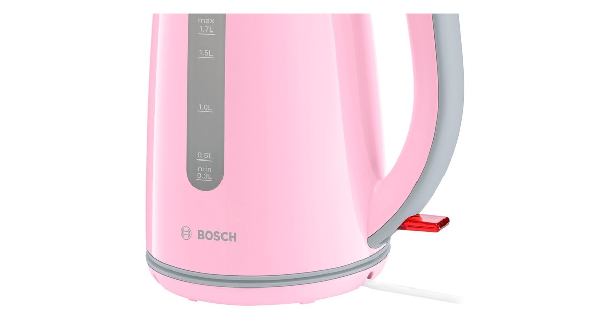 Bosch Home TWK7500K bollitore elettrico 1,7 L 2200 W Grigio, Rosa  fucsia/Grigio chiaro, 1,7 L, 2200 W, Grigio, Rosa, Plastica, Indicatore del  livello dell'acqua, Arresto di sicurezza contro il surriscaldamento