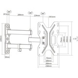 Digitus DA-90357 Supporto TV a parete 106,7 cm (42") Nero Nero, 48,3 cm (19"), 106,7 cm (42"), 75 x 75 mm, 200 x 200 mm, -15 - 15°, Nero