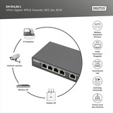 Digitus Extender Gigabit 4 porte 4PPoE, Ripetitore PoE 