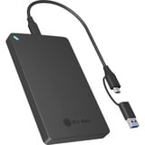 ICY BOX IB-201T-CU31 Box esterno SSD Nero 2.5", Disk enclosure Nero, Box esterno SSD, 2.5", Seriale ATA II, Serial ATA III, 6 Gbit/s, Collegamento del dispositivo USB, Nero