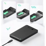 ICY BOX IB-201T-CU31 Box esterno SSD Nero 2.5", Disk enclosure Nero, Box esterno SSD, 2.5", Seriale ATA II, Serial ATA III, 6 Gbit/s, Collegamento del dispositivo USB, Nero
