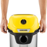 Kärcher WD 3 S V-17/4/20 17 L Aspiratore a cilindro Secco e bagnato 1000 W Sacchetto per la polvere giallo/in acciaio inox, 1000 W, Aspiratore a cilindro, Secco e bagnato, Sacchetto per la polvere, 17 L, Filtro