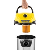 Kärcher WD 3 S V-17/4/20 17 L Aspiratore a cilindro Secco e bagnato 1000 W Sacchetto per la polvere, Aspira bagnato / asciutto giallo/in acciaio inox, 1000 W, Aspiratore a cilindro, Secco e bagnato, Sacchetto per la polvere, 17 L, Filtro