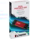 Kingston Dual Portable 2 TB, Disco a stato solido rosso/Nero