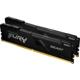 Kingston FURY FURY Beast memoria 32 GB 2 x 16 GB DDR4 3200 MHz Nero, 32 GB, 2 x 16 GB, DDR4, 3200 MHz, 288-pin DIMM