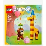 LEGO Creator Animali della festa di compleanno, Giochi di costruzione Set da costruzione, 6 anno/i, Plastica, 60 pz, 44 g