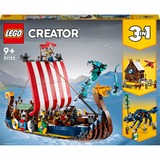 LEGO Creator Nave vichinga e Jörmungandr Set da costruzione, 9 anno/i, Plastica, 1192 pz, 1,84 kg