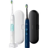 Philips Sonicare ProtectiveClean 5100 ProtectiveClean 5100 HX6851/34 Spazzolino elettrico sonico, Spazzolino da denti elettrico blu scuro/Menta, Adulto, Spazzolino elettrico sonico, Cura quotidiana, Cura gum, Sbiancante, 62000 movimenti per minuto, Colore menta, Bianco, 2 min