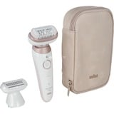 Procter & Gamble Silk-épil 9 Flex 9-030 3D 40 pinzette Rosa, Bianco, Epilatore bianco/Oro rosè, Rosa, Bianco, 40 pinzette, MicroGrip, Ascella, Bikini, 0,5 mm, Batteria