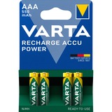 VARTA Ready2Use HR03 4pcs Batteria ricaricabile Mini Stilo AAA Nichel-Metallo Idruro (NiMH) Batteria ricaricabile, Mini Stilo AAA, Nichel-Metallo Idruro (NiMH), 4 pz, 550 mAh