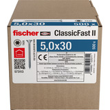 fischer Vite per truciolato ClassicFast II 5,0x30 testa svasata TX 