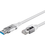 goobay Cavo Ethernet USB-A 3.2 Gen1 con connettore > connettore RJ-45, Scheda di rete bianco