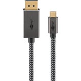 goobay Cavo adattatore USB, connettore USB-C > connettore DisplayPort, 4K 60Hz Nero/Argento