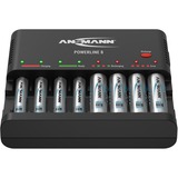 Ansmann Powerline 8, Caricabatterie Nero, Nichel-Cadmio (NiCd), Nichel-Metallo Idruro (NiMH), Sovraccarico, Stilo AA, Mini Stilo AAA