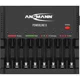 Ansmann Powerline 8, Caricabatterie Nero, Nichel-Cadmio (NiCd), Nichel-Metallo Idruro (NiMH), Sovraccarico, Stilo AA, Mini Stilo AAA
