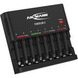Ansmann Powerline 8, Caricabatterie Nero, Nichel-Cadmio (NiCd), Nichel-Metallo Idruro (NiMH), Sovraccarico, Stilo AA, Mini Stilo AAA