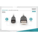 Digitus Cavo di collegamento USB 2.0 USB-A (spina) > Micro-USB (spina) Nero