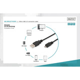 Digitus Cavo di collegamento USB 2.0 USB-A (spina) > Micro-USB (spina) Nero
