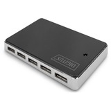 Digitus USB 2.0 Hub, 10-Porte Nero/Argento, 10-Porte, USB 2.0, 480 Mbit/s, Nero, Argento, Cina, 5 V, 4 A