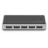 Digitus USB 2.0 Hub, 10-Porte Nero/Argento, 10-Porte, USB 2.0, 480 Mbit/s, Nero, Argento, Cina, 5 V, 4 A