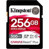 Kingston Canvas React Plus 256 GB SD UHS-II Classe 10 Nero, 256 GB, SD, Classe 10, UHS-II, 300 MB/s, 260 MB/s