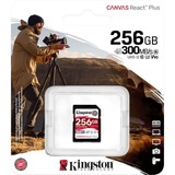 Kingston Canvas React Plus 256 GB SD UHS-II Classe 10, Scheda di memoria Nero, 256 GB, SD, Classe 10, UHS-II, 300 MB/s, 260 MB/s