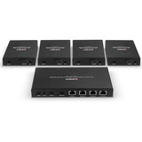 Lindy Splitter Extender HDMI 4K60 a 4 porte, Splitter HDMI Nero