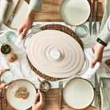 Tefal Brasiera ovale in ghisa Lov Ø 34cm, Torrefattore beige