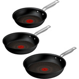 Tefal Set di padelle Experience alluminio, 3 pezzi Nero