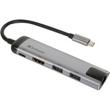 Verbatim 49141 hub di interfaccia USB 3.2 Gen 1 (3.1 Gen 1) Type-C 1000 Mbit/s Nero, Argento, Hub USB argento/Nero, USB 3.2 Gen 1 (3.1 Gen 1) Type-C, USB 3.2 Gen 1 (3.1 Gen 1) Type-C, 1000 Mbit/s, Nero, Argento, Metallo, 0,015 m