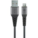 goobay Cavo USB 2.0, connettore USB-A > connettore Micro-USB grigio/Argento