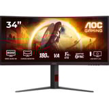 AOC G4 CU34G4 Monitor PC 86,4 cm (34") 3440 x 1440 Pixel Wide Quad HD LED Nero, Rosso, Monitor di gioco Nero (opaco), 86,4 cm (34"), 3440 x 1440 Pixel, Wide Quad HD, LED, 1 ms, Nero, Rosso