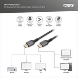 Digitus Cavo di collegamento DisplayPort 1.4 Premium, UHD 8K Nero/grigio