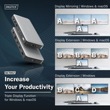 Digitus Docking station USB-C 11 porte grigio/Nero