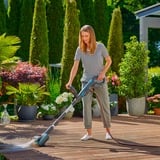 GARDENA Pulitore multiuso a batteria AquaBrush Patio 18V P4A solo, Detergente per pavimenti duri grigio/Turchese