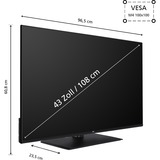 JVC LT-43VF5355 TV 109,2 cm (43") HD Smart TV Wi-Fi Nero 250 cd/m², Televisore LED Nero, 109,2 cm (43"), 1920 x 1080 Pixel, HD, Smart TV, Wi-Fi, Nero