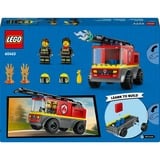 LEGO City 60463 Autopompa con Scala, Camion Giocattolo dei Pompieri con 2 Minifigure, Giochi Educativi per Bambini da 4 Anni, Giochi di costruzione Camion Giocattolo dei Pompieri con 2 Minifigure, Giochi Educativi per Bambini da 4 Anni, Set da costruzione, 4 anno/i, Plastica, 82 pz, 315 g