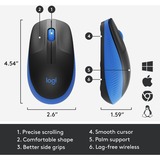 Logitech M190 mouse Ambidestro RF Wireless Ottico 1000 DPI Nero/Blu, Ambidestro, Ottico, RF Wireless, 1000 DPI, Blu