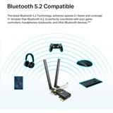 TP-Link Archer TX20E Interno WLAN / Bluetooth 1800 Mbit/s, Adattatore Wi-Fi Interno, Wireless, PCI Express, WLAN / Bluetooth, 1800 Mbit/s, Nero