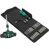 Wera Kraftform Kompakt 400 RA SHK Set 1, con funzione cricchetto, Set di bit Nero/Verde