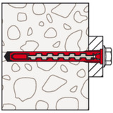 fischer Tassello a gambo lungo HybridPower 10x90 T K rosso/grigio