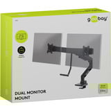 goobay Supporto doppio per monitor Office, Base per monitor Nero