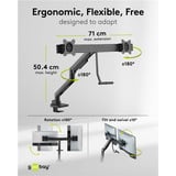 goobay Supporto doppio per monitor Office, Base per monitor Nero