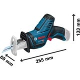 Bosch GSA 12V-14 Professional seghetto elettrico 3000 spm (fogli per minuto), Scambiarsi sega blu/Nero, Impugnatura a T, Nero, Blu, 3000 spm (fogli per minuto), 70 dB, 81 dB, 3 dB